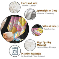 Softball Drip Throw Blanket Cute Softball Girls Ice Cream Drip Game Day