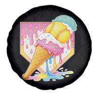 Softball Drip Spare Tire Cover Cute Softball Girls Ice Cream Drip Game Day