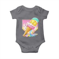 Softball Drip Baby Onesie Cute Softball Girls Ice Cream Drip Game Day