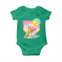 Softball Drip Baby Onesie Cute Softball Girls Ice Cream Drip Game Day