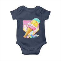 Softball Drip Baby Onesie Cute Softball Girls Ice Cream Drip Game Day