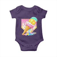 Softball Drip Baby Onesie Cute Softball Girls Ice Cream Drip Game Day