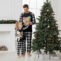Softball Drip Plaid Pajama Set Cute Softball Girls Ice Cream Drip Game Day