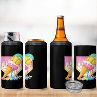 Softball Drip 4 in 1 Can Cooler Tumbler Cute Softball Girls Ice Cream Drip Game Day
