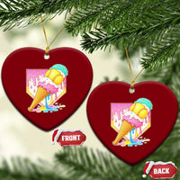 Softball Drip Ceramic Ornament Cute Softball Girls Ice Cream Drip Game Day