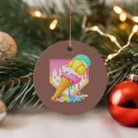 Softball Drip Ceramic Ornament Cute Softball Girls Ice Cream Drip Game Day