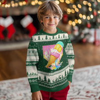 Softball Drip Ugly Christmas Sweater Cute Softball Girls Ice Cream Drip Game Day