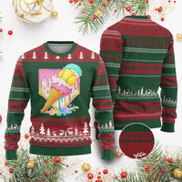 Softball Drip Ugly Christmas Sweater Cute Softball Girls Ice Cream Drip Game Day