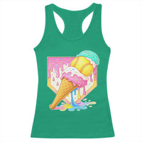 Softball Drip Racerback Tank Top Cute Softball Girls Ice Cream Drip Game Day