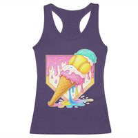Softball Drip Racerback Tank Top Cute Softball Girls Ice Cream Drip Game Day