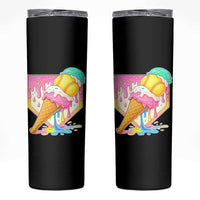 Softball Drip Skinny Tumbler Cute Softball Girls Ice Cream Drip Game Day