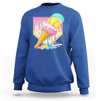 Softball Drip Sweatshirt Cute Softball Girls Ice Cream Drip Game Day