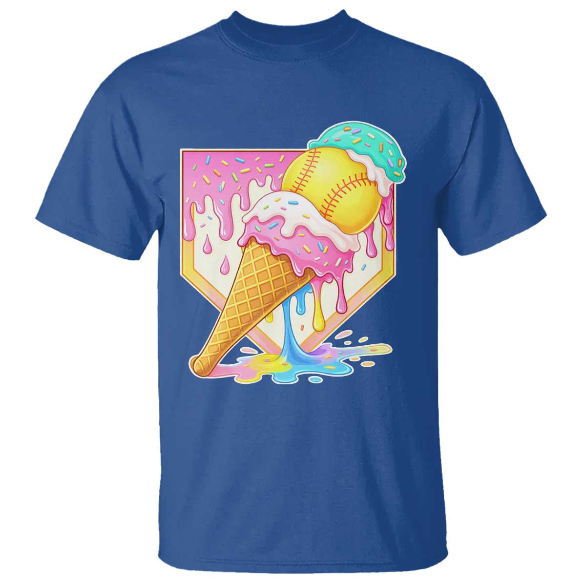 Softball Drip T Shirt Cute Softball Girls Ice Cream Drip Game Day