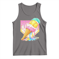 Softball Drip Tank Top Cute Softball Girls Ice Cream Drip Game Day