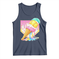 Softball Drip Tank Top Cute Softball Girls Ice Cream Drip Game Day