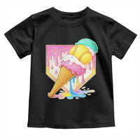 Softball Drip Toddler T Shirt Cute Softball Girls Ice Cream Drip Game Day