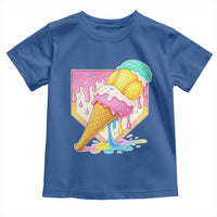 Softball Drip Toddler T Shirt Cute Softball Girls Ice Cream Drip Game Day