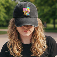 Softball Drip Washed Cotton Baseball Cap Cute Softball Girls Ice Cream Drip Game Day