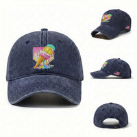 Softball Drip Washed Cotton Baseball Cap Cute Softball Girls Ice Cream Drip Game Day
