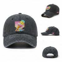 Softball Drip Washed Cotton Baseball Cap Cute Softball Girls Ice Cream Drip Game Day