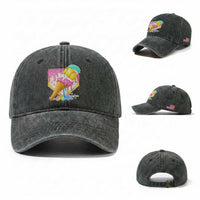 Softball Drip Washed Cotton Baseball Cap Cute Softball Girls Ice Cream Drip Game Day