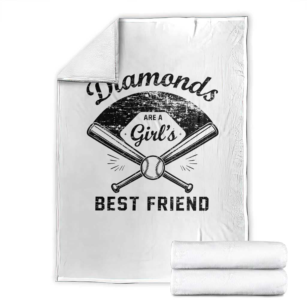 Softball Mom Gift Throw Blanket Diamonds Are A Girls Best Friend