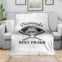 Softball Mom Gift Throw Blanket Diamonds Are A Girls Best Friend