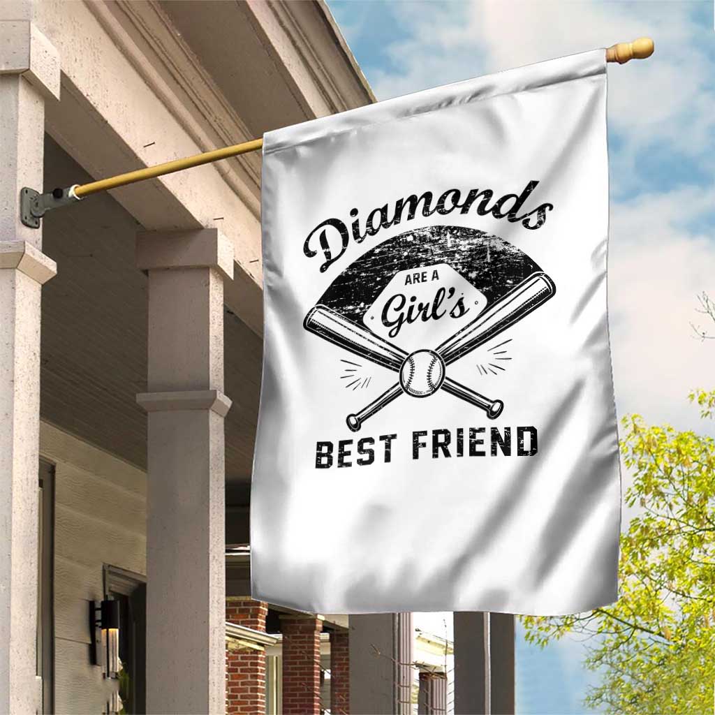 Softball Mom Gift Garden Flag Diamonds Are A Girls Best Friend