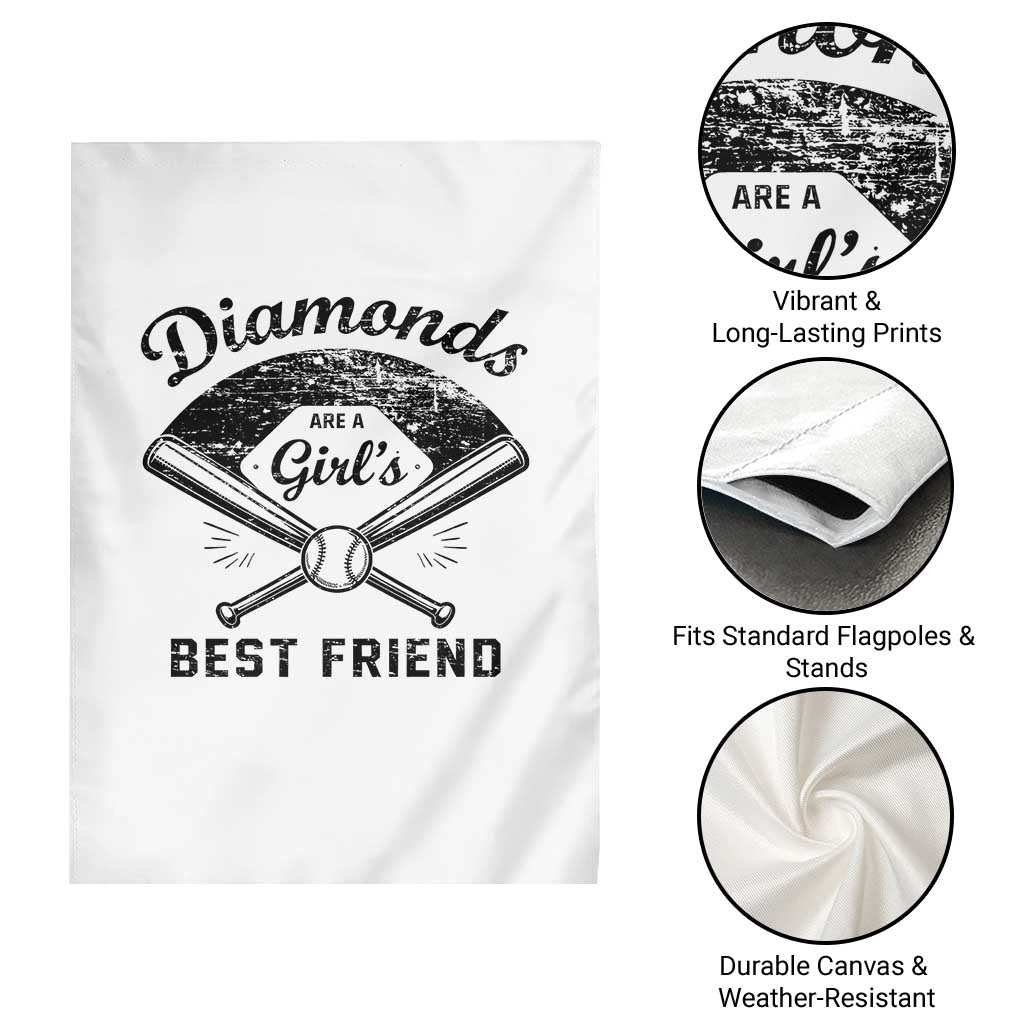 Softball Mom Gift Garden Flag Diamonds Are A Girls Best Friend