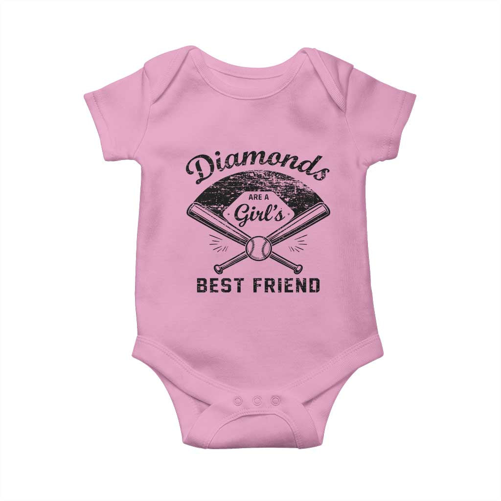 Softball Mom Gift Baby Onesie Diamonds Are A Girls Best Friend