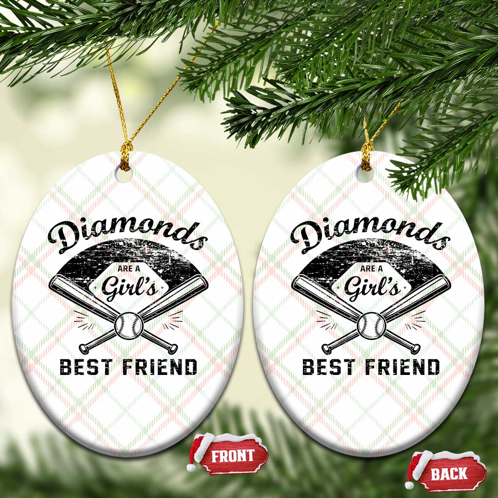 Softball Mom Gift Ceramic Ornament Diamonds Are A Girls Best Friend