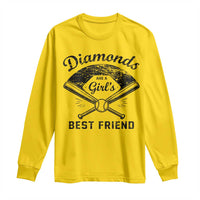 Softball Mom Gift Long Sleeve Shirt Diamonds Are A Girls Best Friend