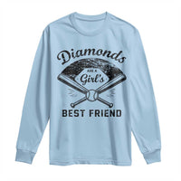Softball Mom Gift Long Sleeve Shirt Diamonds Are A Girls Best Friend