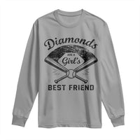 Softball Mom Gift Long Sleeve Shirt Diamonds Are A Girls Best Friend