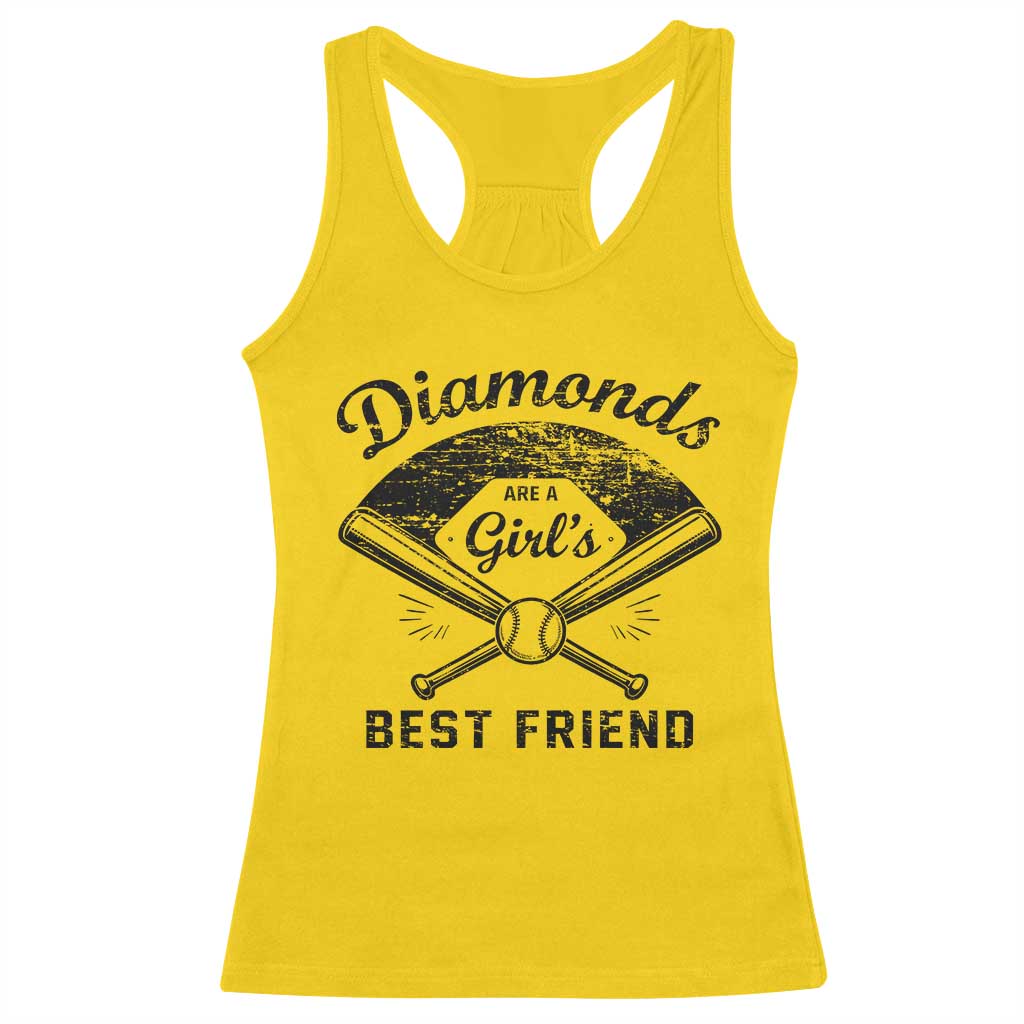 Softball Mom Gift Racerback Tank Top Diamonds Are A Girls Best Friend