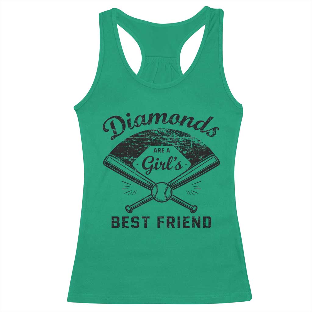 Softball Mom Gift Racerback Tank Top Diamonds Are A Girls Best Friend