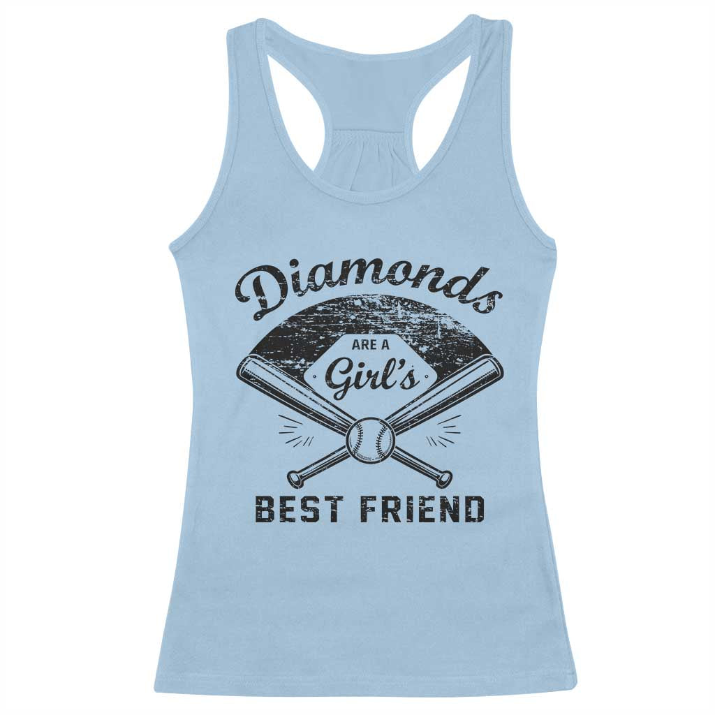 Softball Mom Gift Racerback Tank Top Diamonds Are A Girls Best Friend