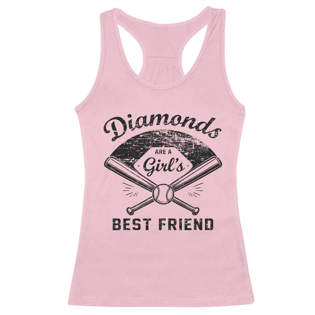 Softball Mom Gift Racerback Tank Top Diamonds Are A Girls Best Friend