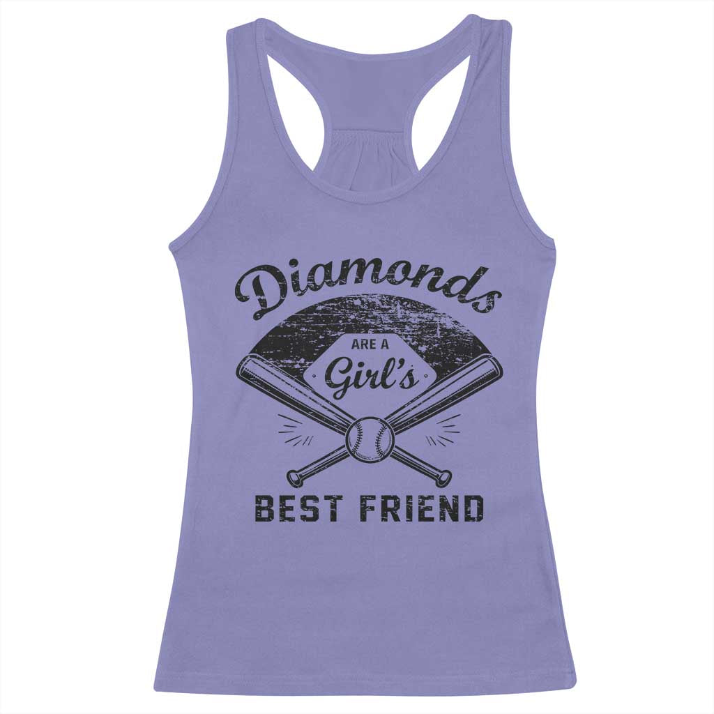 Softball Mom Gift Racerback Tank Top Diamonds Are A Girls Best Friend
