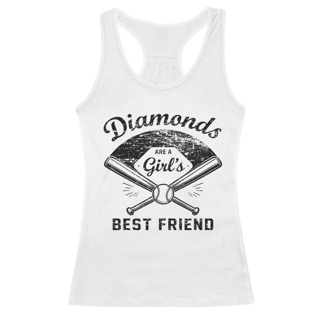 Softball Mom Gift Racerback Tank Top Diamonds Are A Girls Best Friend