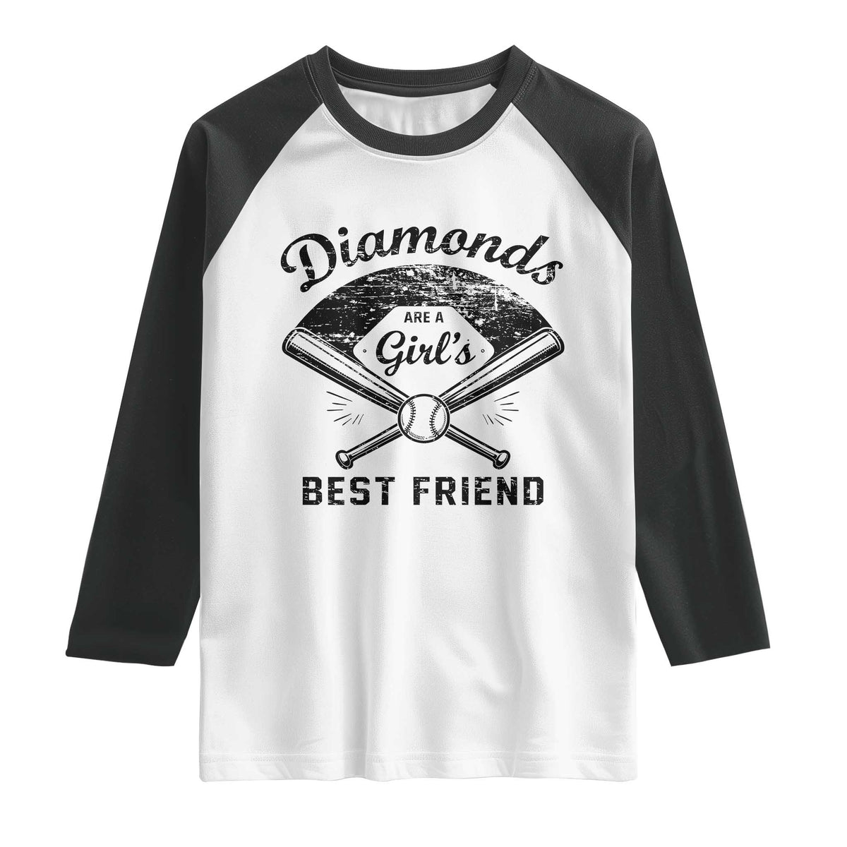 Softball Mom Gift Raglan Shirt Diamonds Are A Girls Best Friend