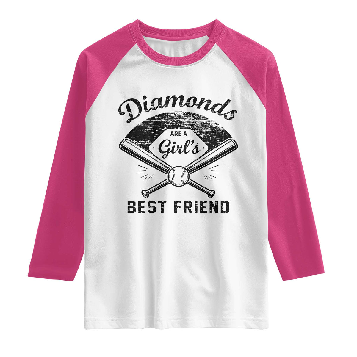 Softball Mom Gift Raglan Shirt Diamonds Are A Girls Best Friend