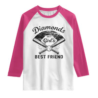 Softball Mom Gift Raglan Shirt Diamonds Are A Girls Best Friend
