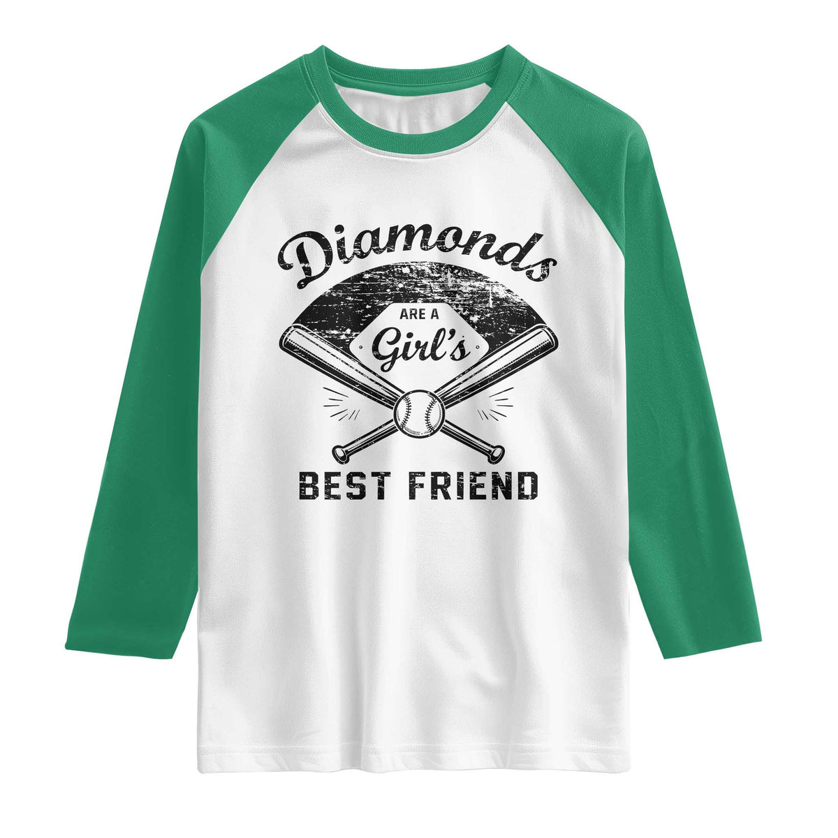 Softball Mom Gift Raglan Shirt Diamonds Are A Girls Best Friend