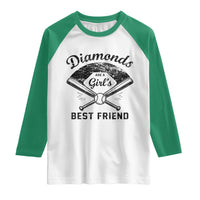 Softball Mom Gift Raglan Shirt Diamonds Are A Girls Best Friend