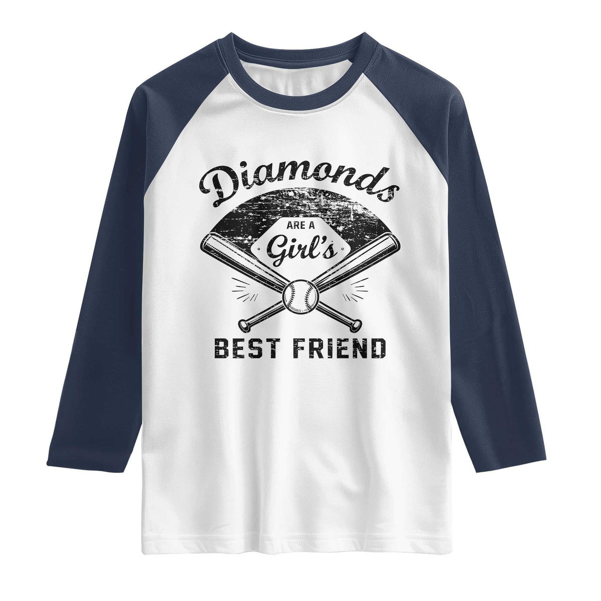 Softball Mom Gift Raglan Shirt Diamonds Are A Girls Best Friend