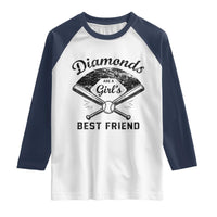 Softball Mom Gift Raglan Shirt Diamonds Are A Girls Best Friend