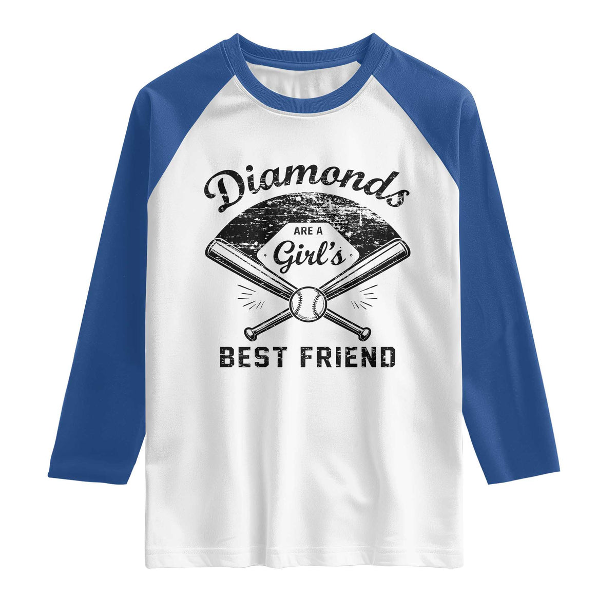 Softball Mom Gift Raglan Shirt Diamonds Are A Girls Best Friend
