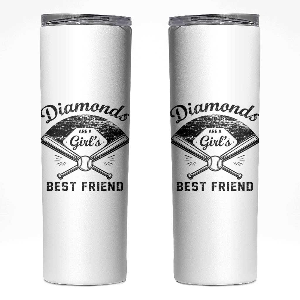 Softball Mom Gift Skinny Tumbler Diamonds Are A Girls Best Friend