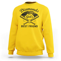 Softball Mom Gift Sweatshirt Diamonds Are A Girls Best Friend